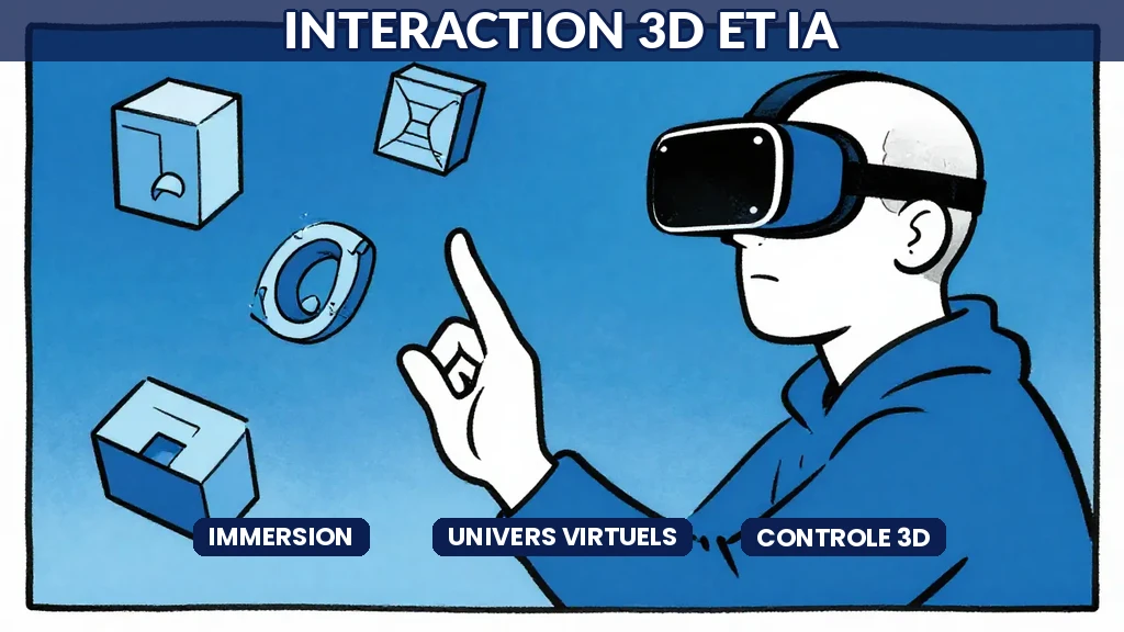 Utilisateur interagissant avec un environnement 3D piloté par intelligence artificielle