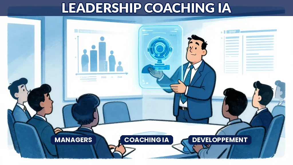 Manager consultant un tableau de bord IA de coaching avec analyse de ses pratiques managériales et recommandations personnalisées