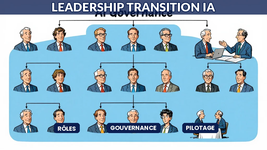 Organigramme montrant les rôles de leadership dans la gouvernance et l'implémentation de l'IA en entreprise