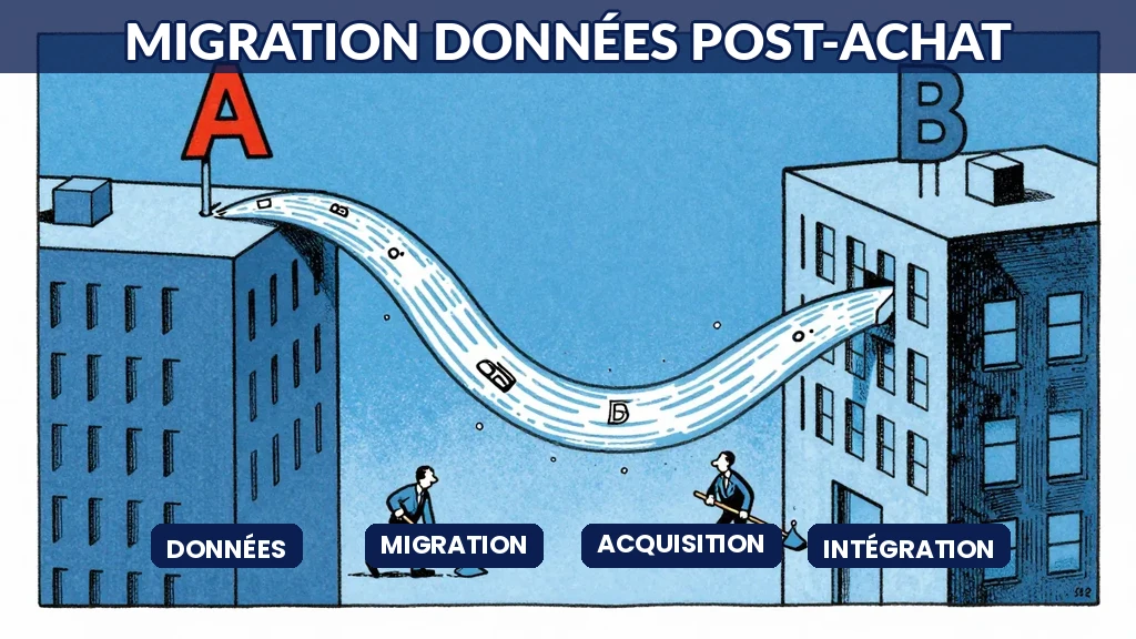 Migration des données après acquisition et intégration des systèmes informatiques post-fusion