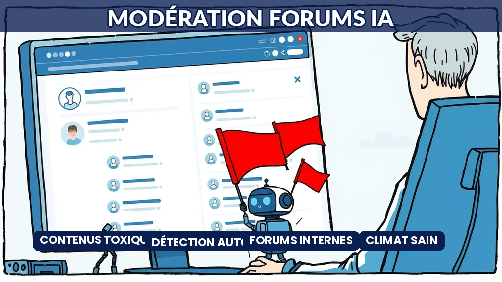 Robot IA modérant un forum interne en détectant et signalant les contenus toxiques