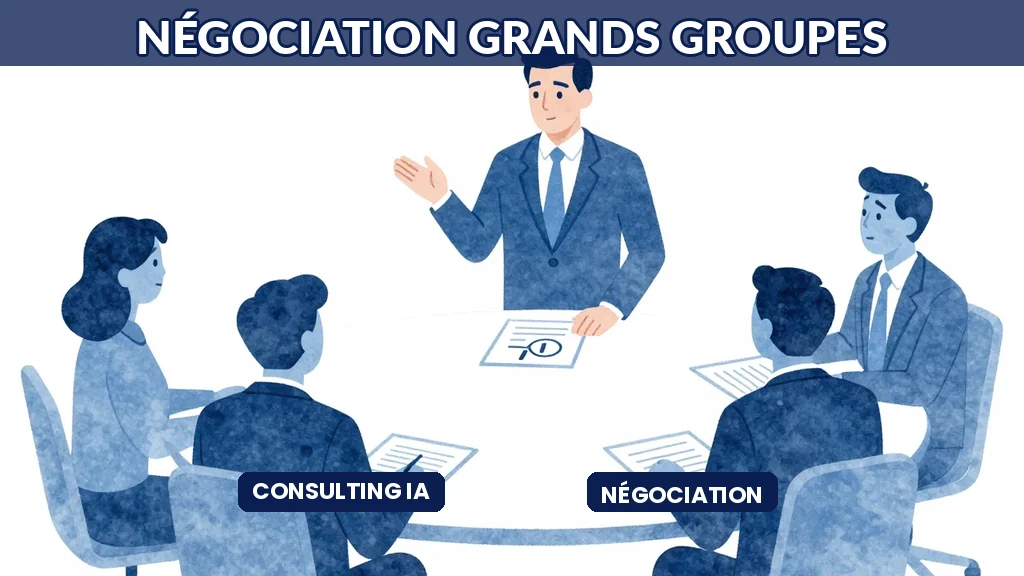 Consultant négociant avec dirigeants grands groupes projets IA