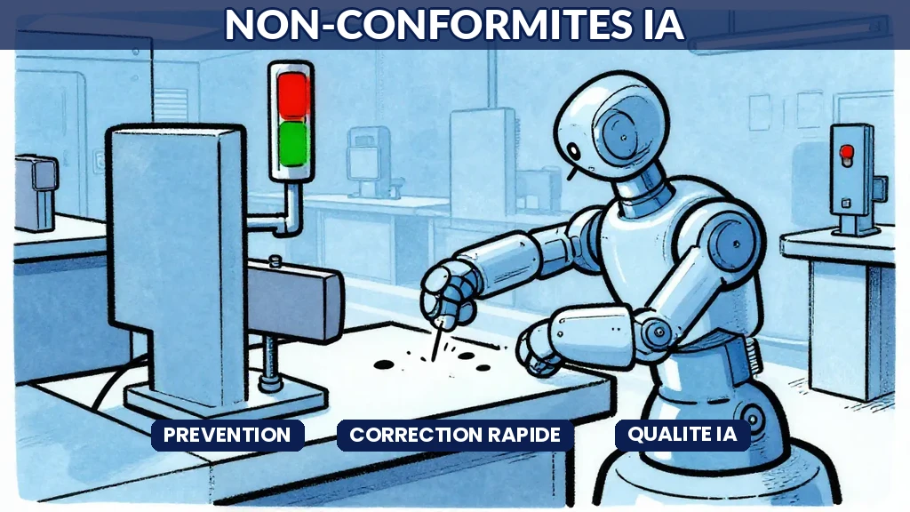 Tableau de bord IA affichant la détection et le suivi des non-conformités en temps réel dans une usine
