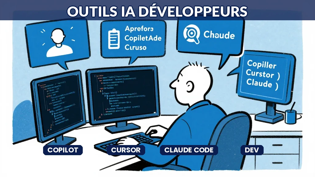 Outils intelligence artificielle pour développeurs incluant Copilot Cursor et Claude Code