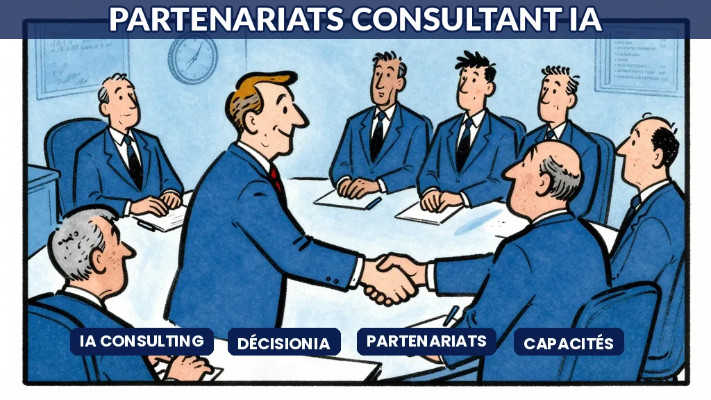 consultant shaking hands with partners forming team