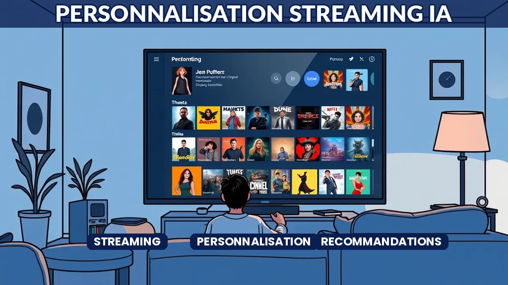 Interface de plateforme de streaming affichant des recommandations personnalisées par IA