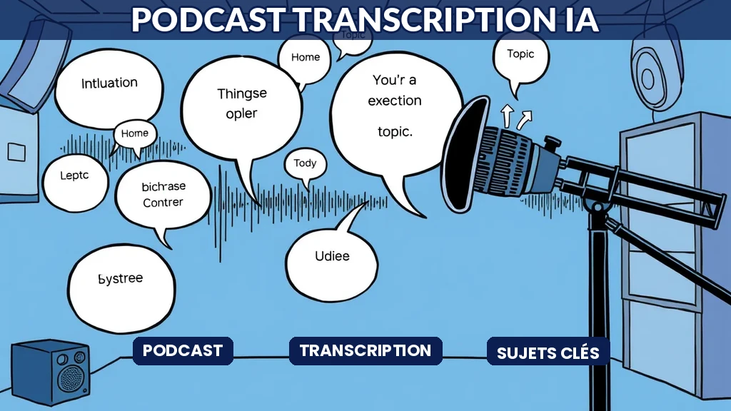 Interface de transcription automatique par intelligence artificielle appliquée à un podcast audio avec extraction des thématiques