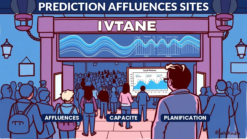 ** Tableau de bord de prédiction des affluences sur un site touristique avec indicateurs de fréquentation en temps réel