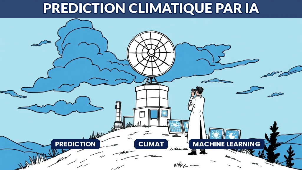 ** Carte météorologique générée par intelligence artificielle montrant la trajectoire prédite d'un phénomène climatique extrême