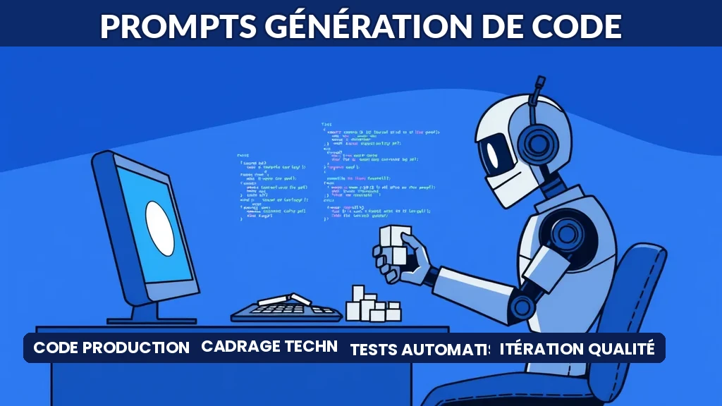 Écran de développement montrant du code généré par IA avec des prompts optimisés