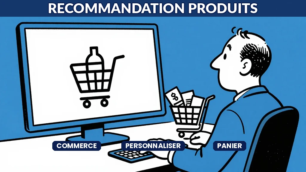Moteur de recommandation produits alimenté par intelligence artificielle personnalisant l'expérience client en commerce