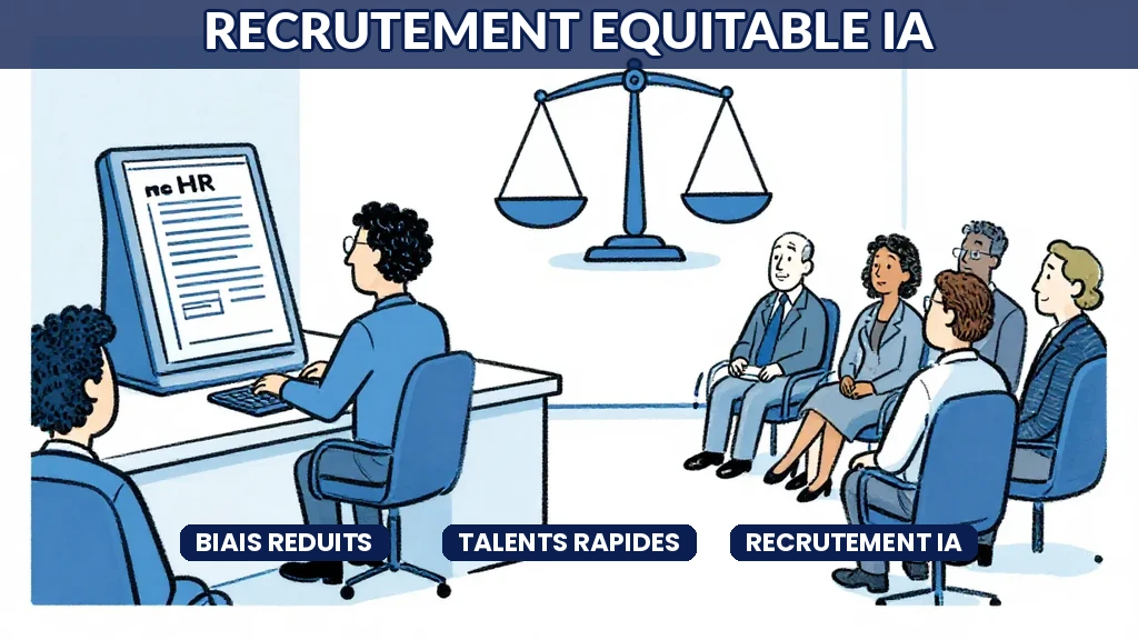 Interface de recrutement assisté par intelligence artificielle affichant des critères objectifs de sélection de candidats