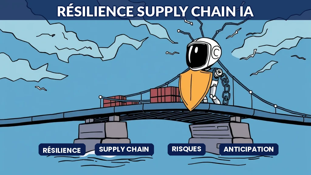 Robot protégeant une chaîne logistique flexible sur un pont numérique résistant à la tempête