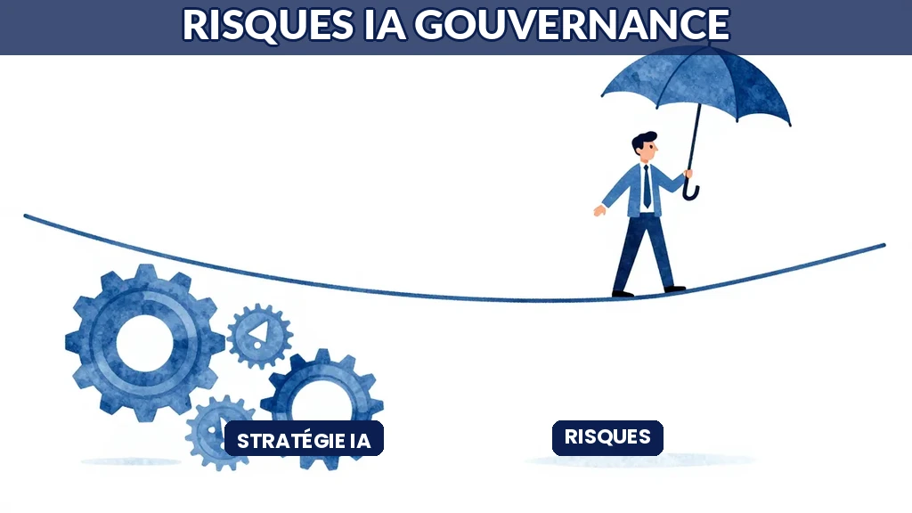 Manager équilibrant risques IA avec gouvernance structurée protection