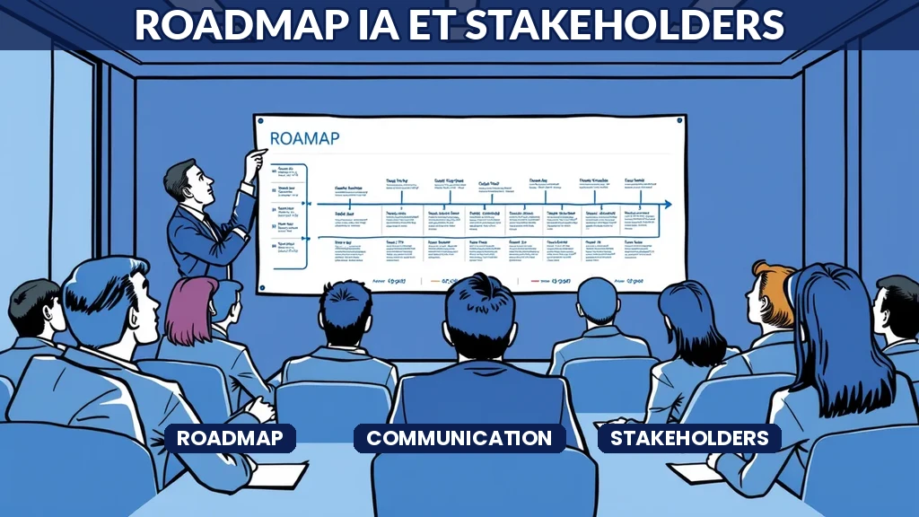 ** Dirigeant présentant la roadmap intelligence artificielle aux parties prenantes de son organisation