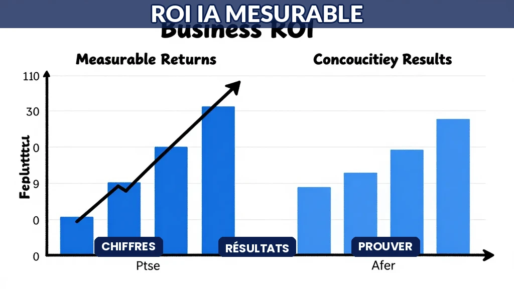 Graphique montrant l'évolution du ROI et des gains de productivité suite à déploiement IA en entreprise