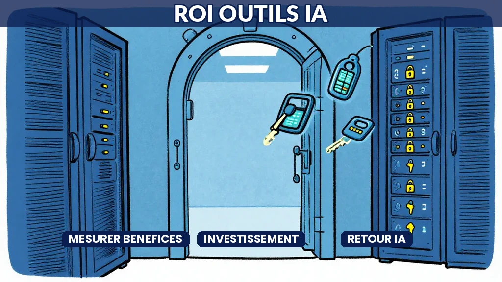 Tableau de bord mesurant le retour sur investissement des projets intelligence artificielle en entreprise
