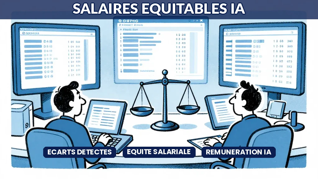Tableau de bord analytique affichant les écarts de rémunération détectés par intelligence artificielle selon les rôles et catégories