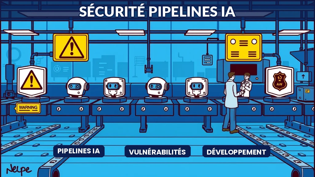 Pipeline de développement IA avec points de vulnérabilité identifiés à chaque phase du cycle de vie