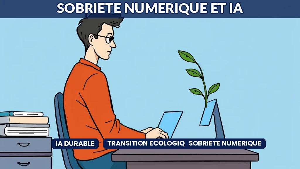 Illustration sobriété numérique intelligence artificielle transition écologique entreprise responsable