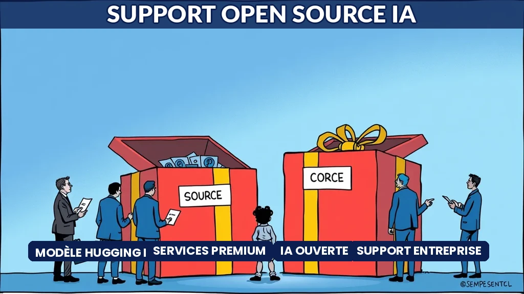 Modèle économique Hugging Face combinant open source gratuit et services commerciaux premium pour entreprises