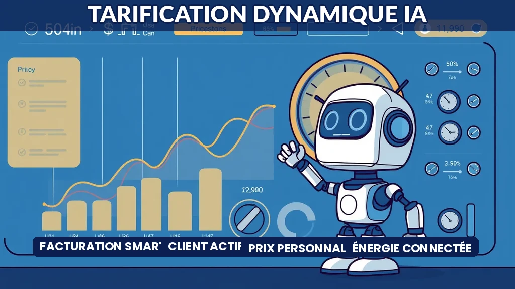 Interface de tarification dynamique pilotée par IA affichant des profils de consommation et des offres personnalisées