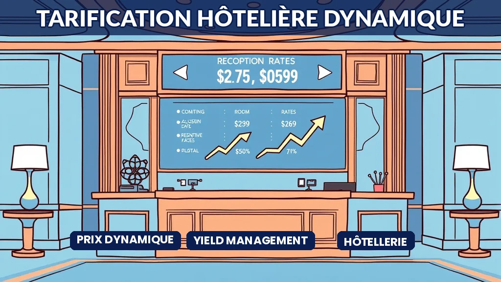 Tableau de bord de tarification dynamique hôtelière piloté par intelligence artificielle avec courbes de prix et taux occupation