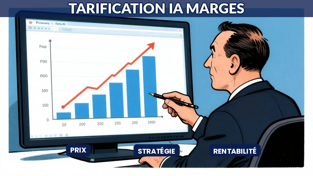 Graphique montrant l'évolution des marges et du positionnement tarifaire après implémentation de solutions IA