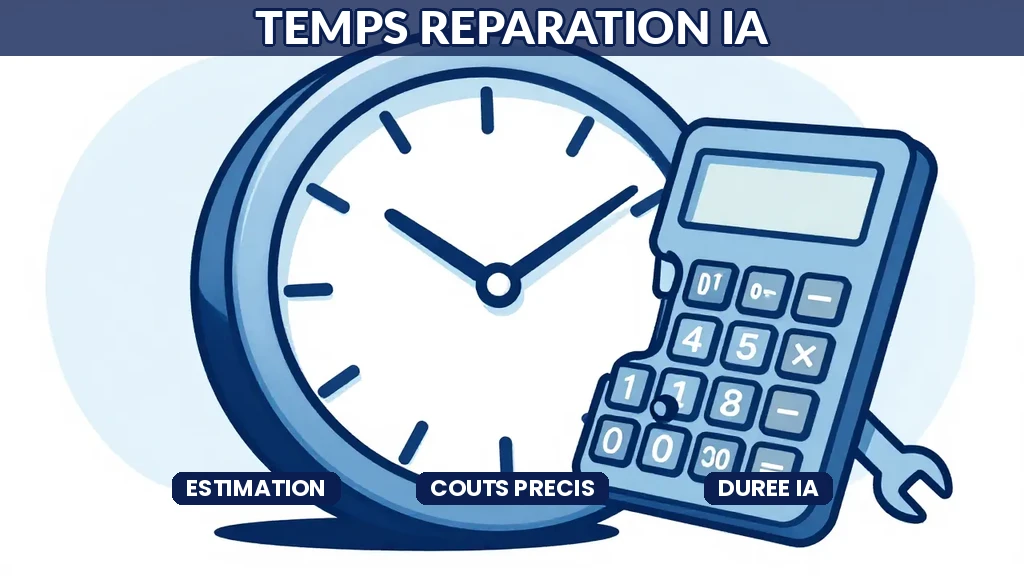Interface IA estimant le temps de réparation et le coût détaillé pour une intervention de maintenance