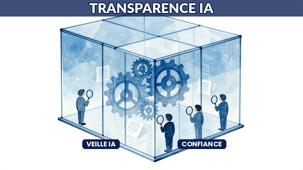 Schéma traçabilité IA avec chaînes responsabilité et documentation