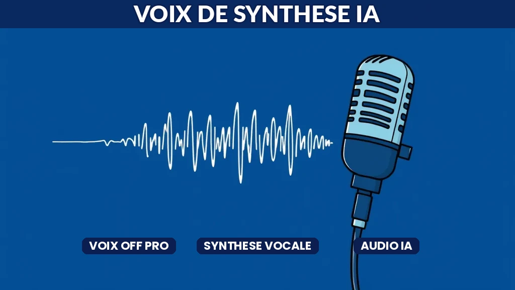Interface de génération de voix de synthèse IA avec forme donde audio et paramètres de personnalisation vocale