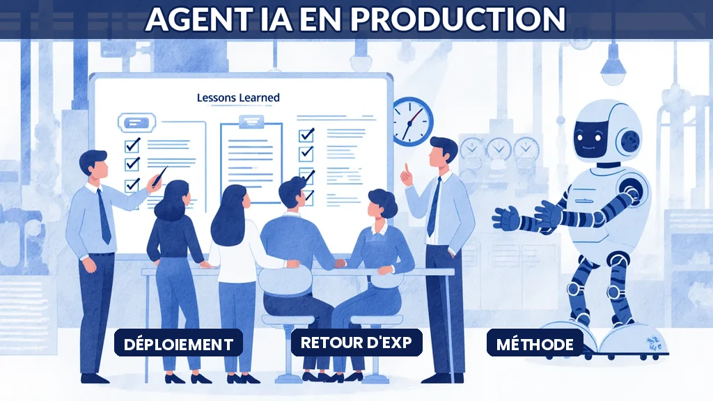 Illustration d'une équipe tirant les leçons du déploiement réussi d'un agent d'intelligence artificielle en production