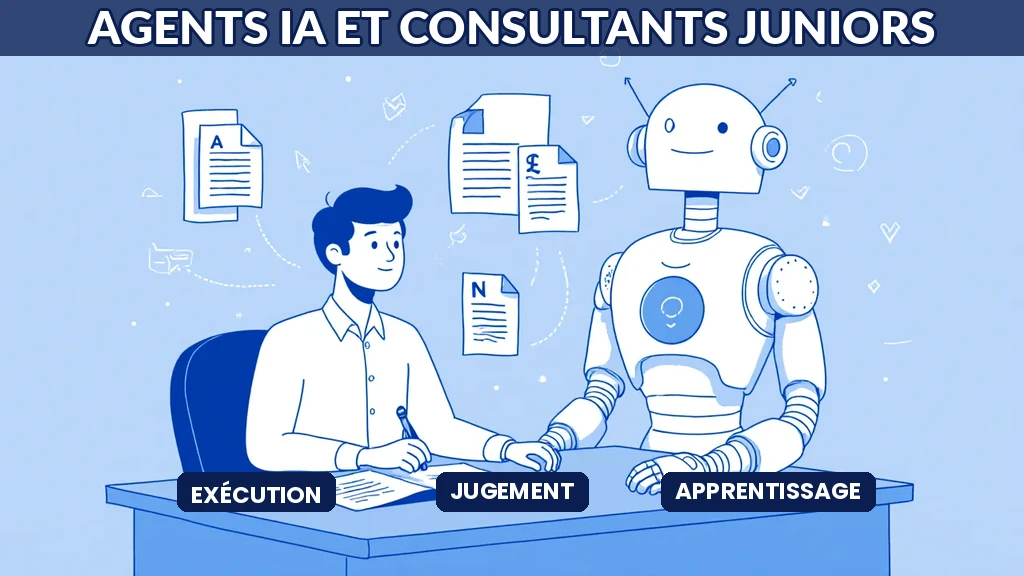 Illustration du rôle des consultants juniors recomposé par les agents IA