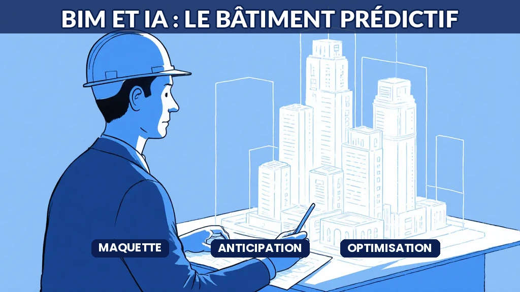 Illustration du BIM combiné à l'IA pour une modélisation prédictive du bâtiment