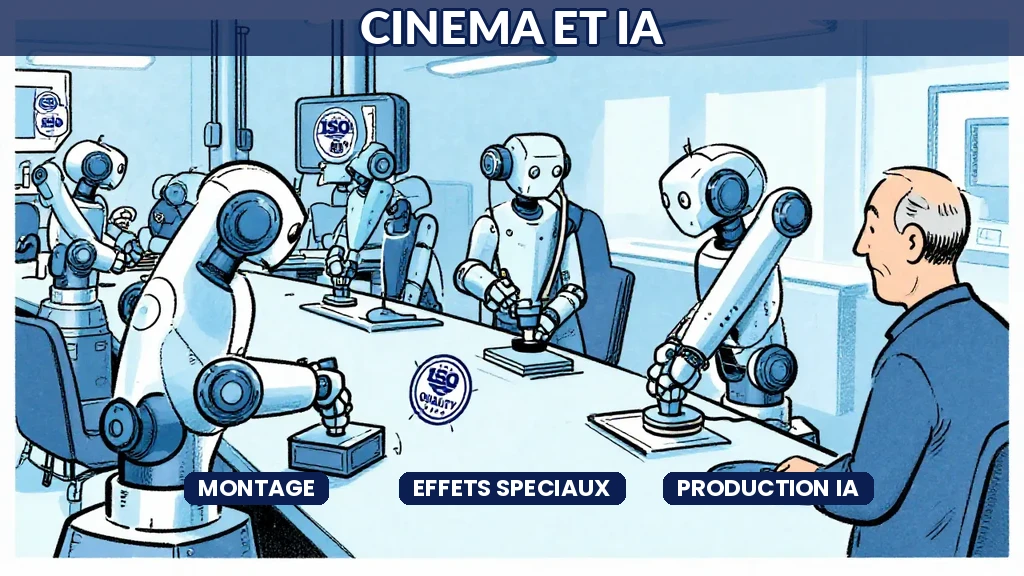 Studio de cinéma utilisant lintelligence artificielle pour le montage vidéo et la création deffets spéciaux numériques