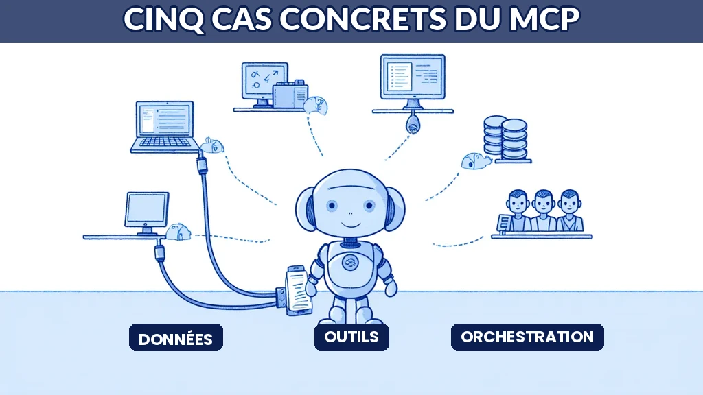 Illustration de cas concrets où le MCP transforme les workflows IA en entreprise