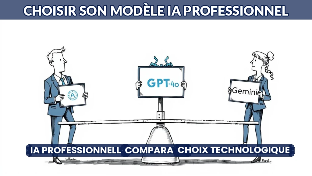 Illustration comparative des trois modèles d'IA pour les professionnels.