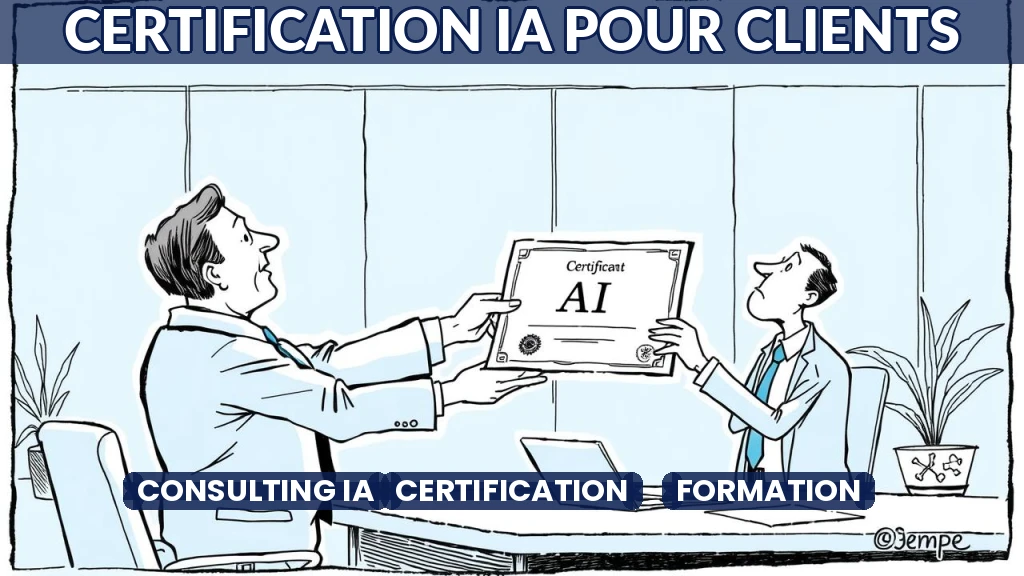 Consultant formant un dirigeant à la certification IA
