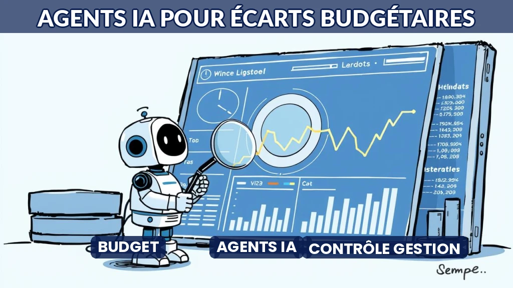 Agent IA scrutant des graphiques financiers sur un écran transparent