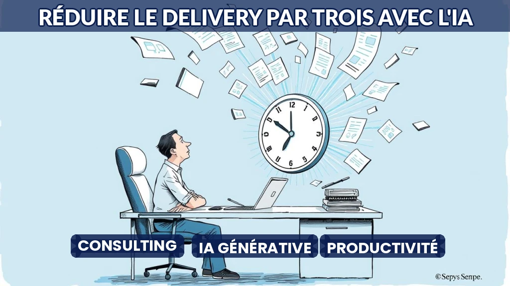 Illustration d'un consultant utilisant l'IA pour accélérer ses livrables.