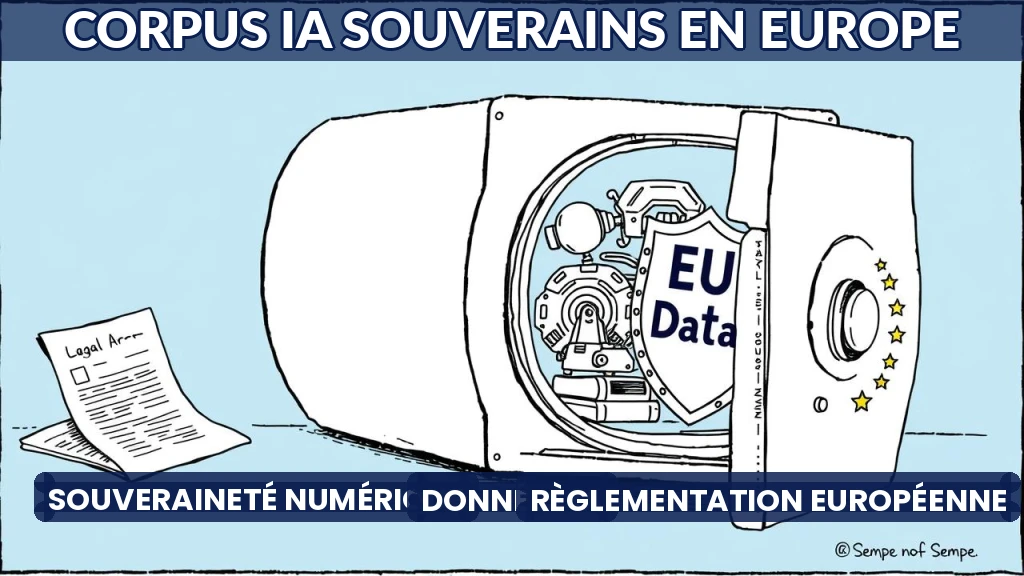 Illustration de données européennes sécurisées pour entraîner des modèles d'IA.