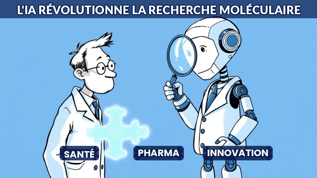 Illustration d'une molécule analysée par une intelligence artificielle.