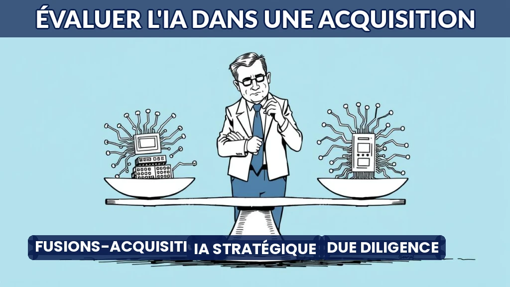 Illustration d'une balance évaluant des puces électroniques et des algorithmes.
