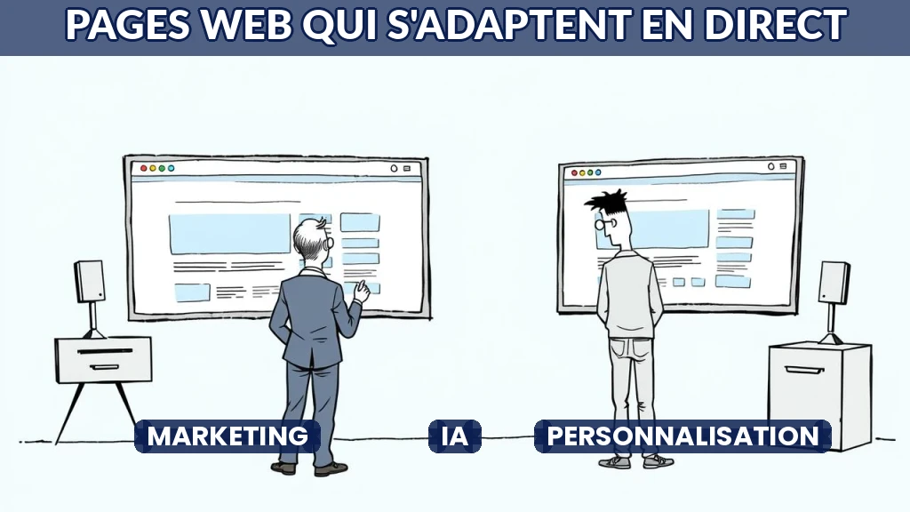 Interface web dynamique s'adaptant à un utilisateur sur écran d'ordinateur.