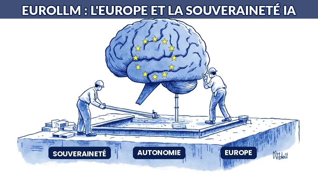 Illustration de l'Europe construisant ses propres fondations en intelligence artificielle
