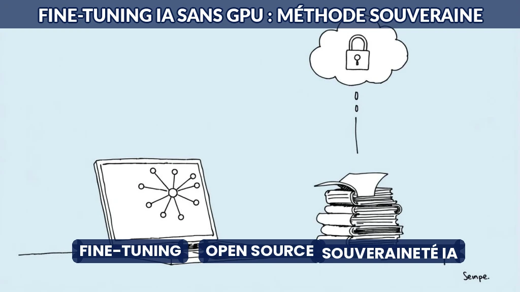 Illustration d'un modèle d'IA ajusté sur des données métier sans serveur GPU.