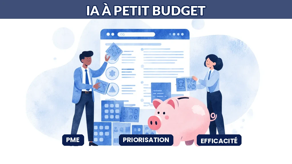 Illustration d'une PME construisant un écosystème d'intelligence artificielle efficace avec des ressources limitées et des choix astucieux