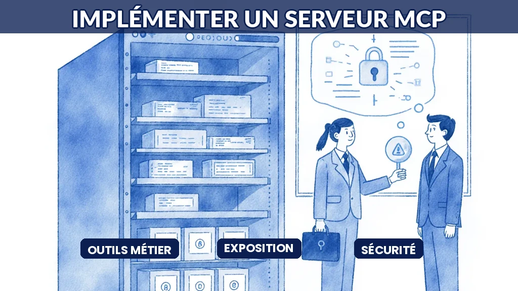 Illustration d'un serveur exposant les outils métier d'une entreprise aux intelligences artificielles via le protocole MCP