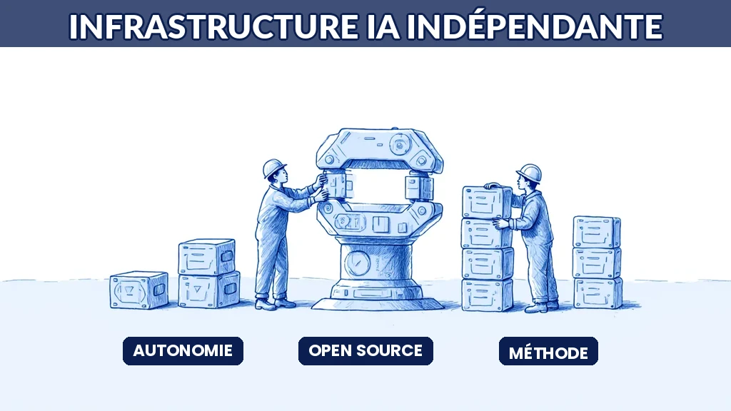 Illustration d'une entreprise construisant une infrastructure IA indépendante et performante