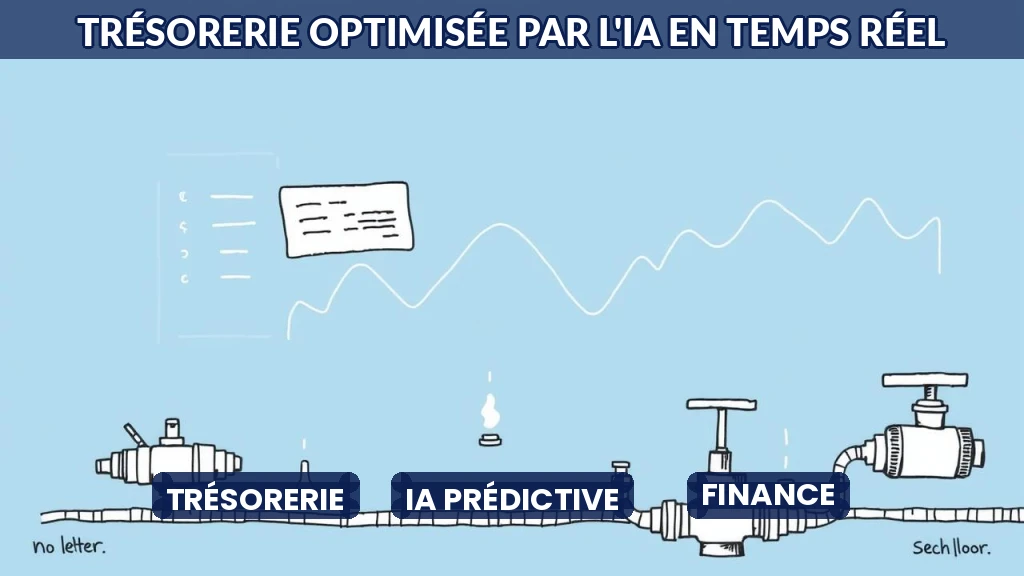 Illustration d'un tableau de bord financier avec des flux de trésorerie optimisés.